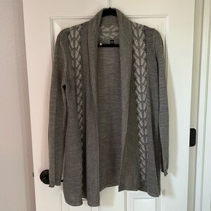Open Front Grey Cardigan